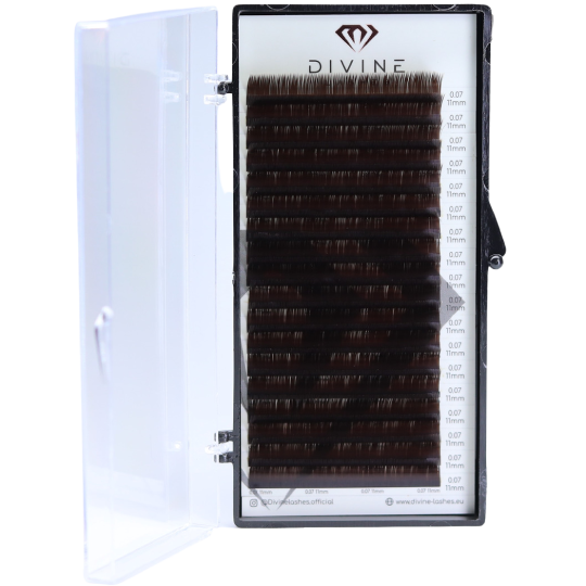 Divine lashes dark chocolate trepalnice 0,07 - L - 11mm